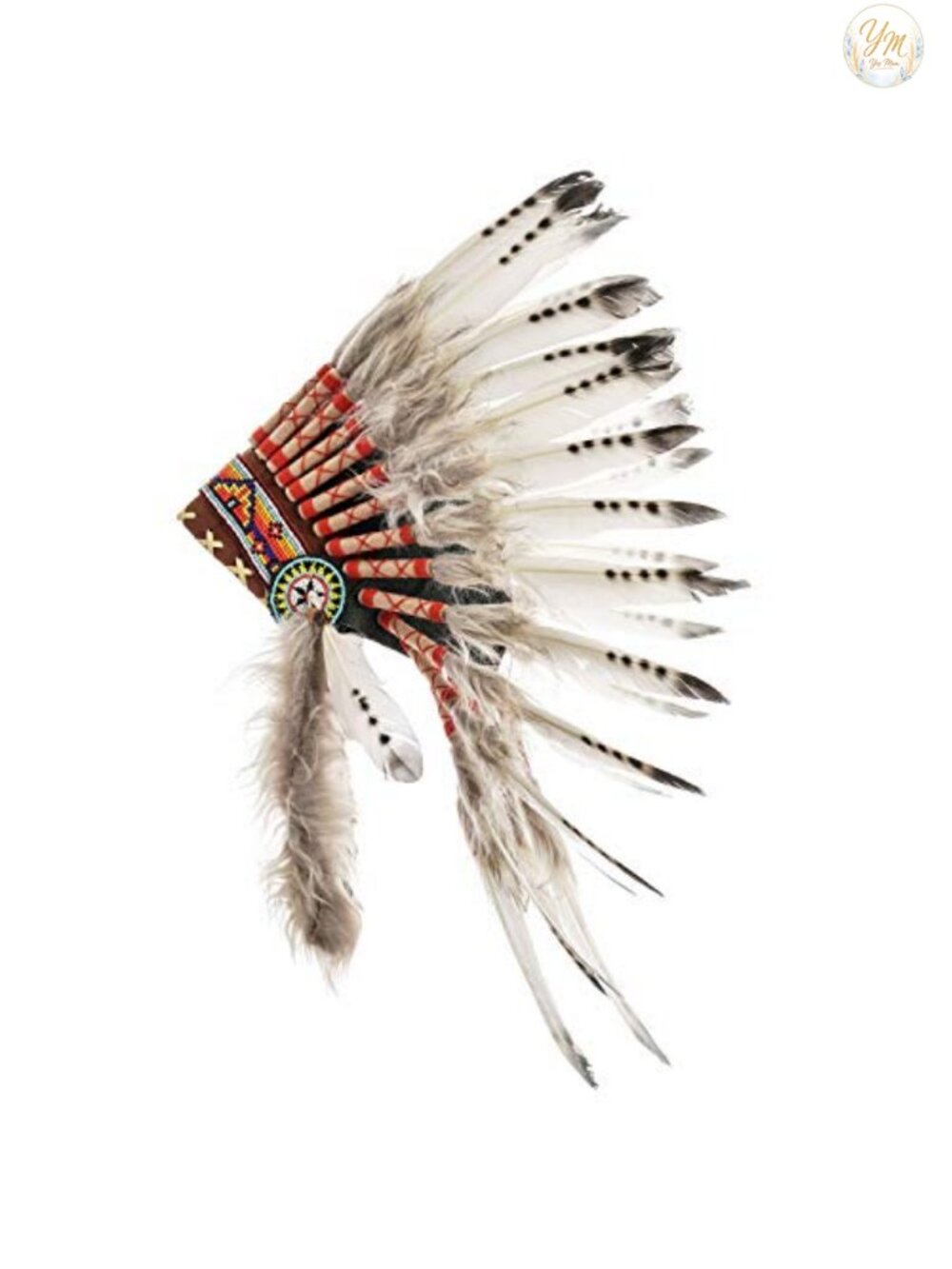 Handmade Leather Feather Headdress Costume Headpiece Halloween